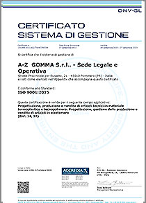certificato AZ Gomma srl
